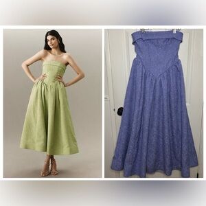 BHLDN Jacquard Strapless Basque-Waist Corset Fit & Flare Gown